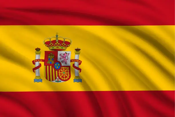 Vector illustration of Flag of Spain