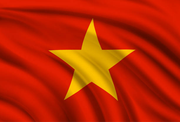 Flag of Vietnam vector art illustration