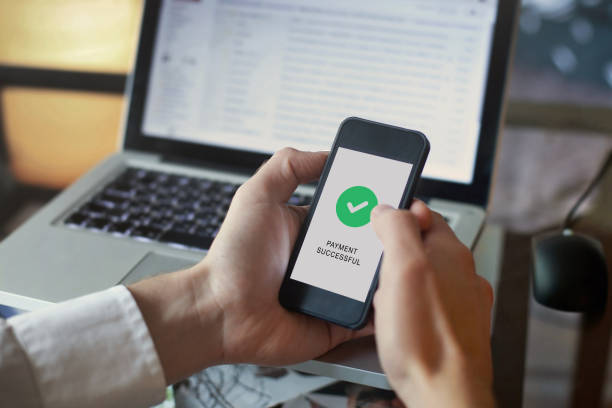 istock payment successful on phone screen, pay online 1398472839
