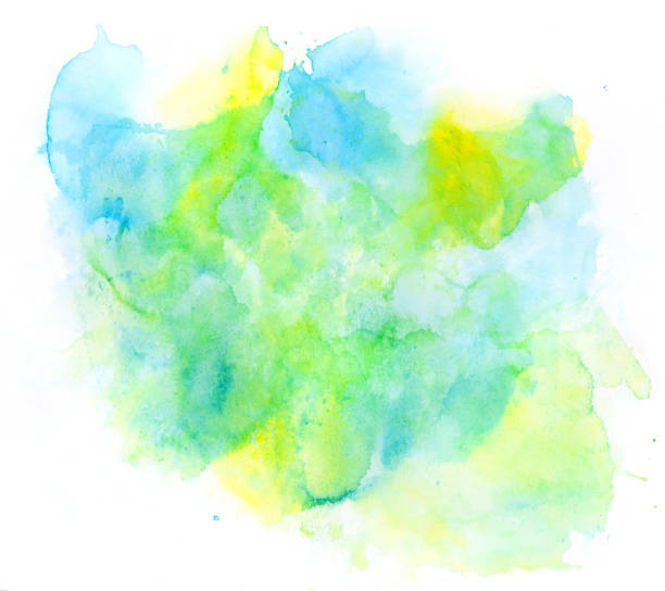 istock Watercolor paint brush strokes from a hand drawn isolated on white background 1398477363