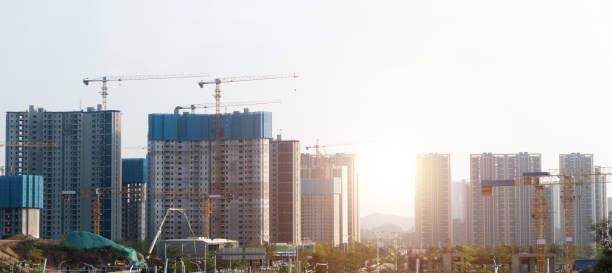 istock Modern city buildings under construction 1398489052