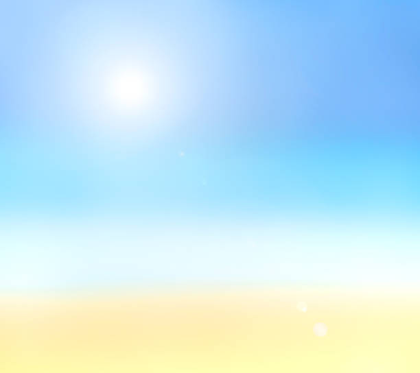 istock summer background. blurred view of beach or sea scape with sun rays use as background with space for design. abstract summer gradient background. 1398489054