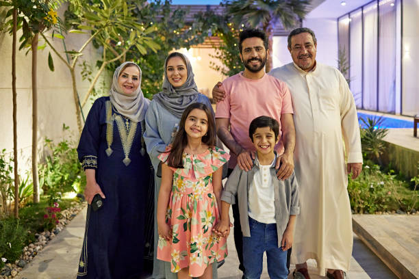 istock Portrait of three-generation Middle Eastern family in Riyadh 1398489444