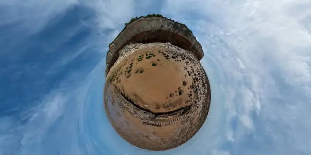 Photo of A tiny planet view of the cliffs at Hunstanton in Norfolk, UK