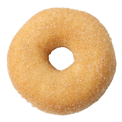 Sugared doughnut with cinnamon isolated on white background