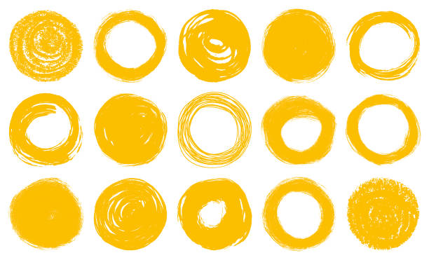 гранж circles - halftone pattern spotted distressed box stock illustrations