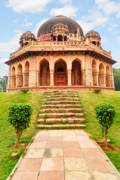 Muhammad Shah's Tomb at Lodi Gardens in Delhi, India Awesome view of Muhammad Shah's Tomb at Lodi Gardens in Delhi, India. The gardens are a popular tourist attraction of South Asia. old delhi stock pictures, royalty-free photos & images