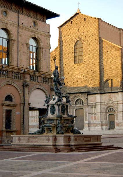 istock Bologna. The medieval historical-architectural complex of Piazza Maggiore and Piazza del Nettuno with the Cathedral of San Petronio, Palazzo d'Accursio, Palazzo Re Enzo, Palazzo del Podestà, Palazzo dei Notai and the Fountain of Neptune 1398497376