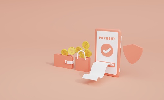 online payment 3d illustration. perfect for banner and presentation