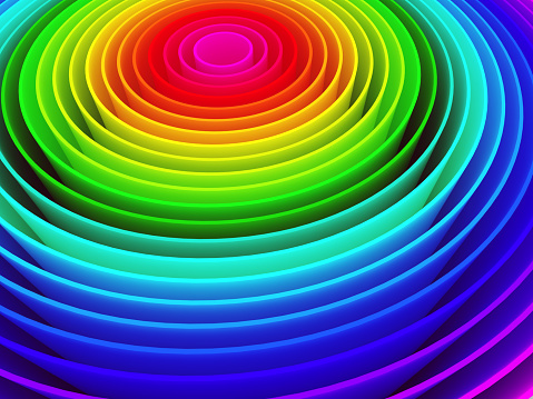 Abstract 3D circle rainbow background