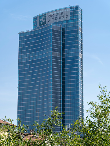 Milano, Italy. Palazzo Lombardia is a complex of buildings, including a 161.3 meter high skyscraper. The regional presidency has its seat here with all the departments