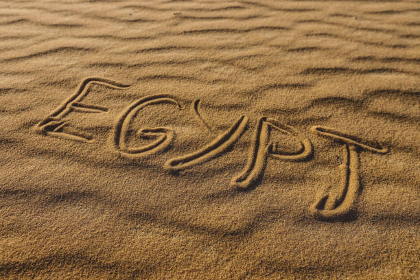 istock Inscription Egypt on the Sandy Surface of the White Desert 1398508757