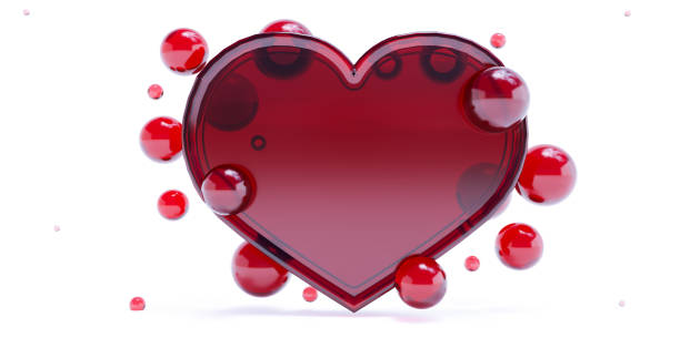 Red low-poly stylized heart with HAPPY VALENTINE'S DAY lettering, isolated on a white background. Can be used as a design for Valentine's day holiday greeting cards or posters.