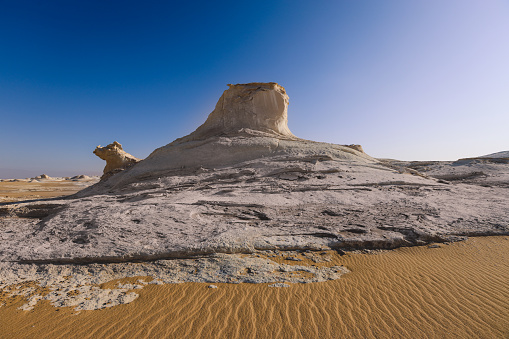 Fantastic Sandy Formations in the White Desert Protected Area, is National Park in the Farafra Oasis, Egypt