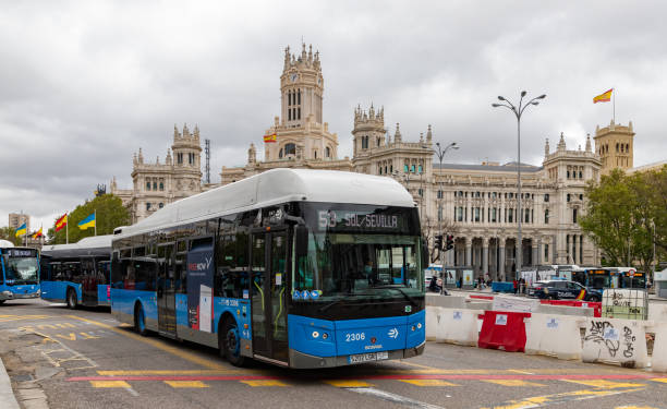 Madrid Bus stock photo