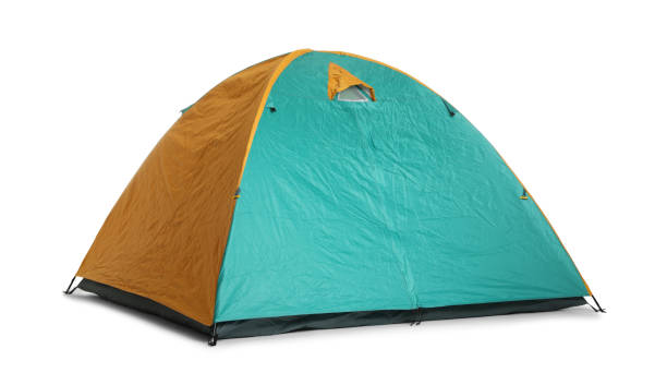istock Bright colorful camping tent on white background 1398515804