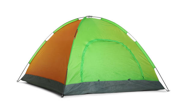 istock Bright colorful camping tent on white background 1398515828