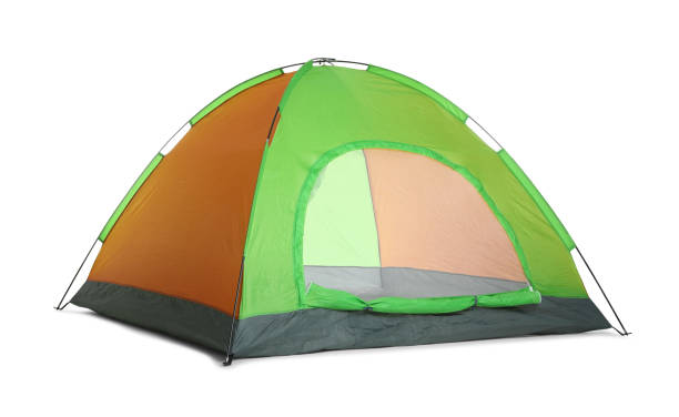 istock Bright colorful camping tent on white background 1398515838