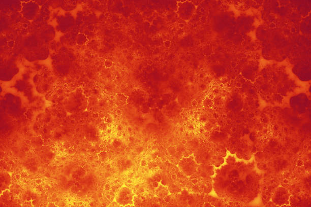 flamme de feu motif de lave abstrait explosion volcan éruption cratère astéroïde météore arrière-plan rouge orange jaune gradient fumée nuage défocalisé texture fractal art fractal - red mill photos et images de collection
