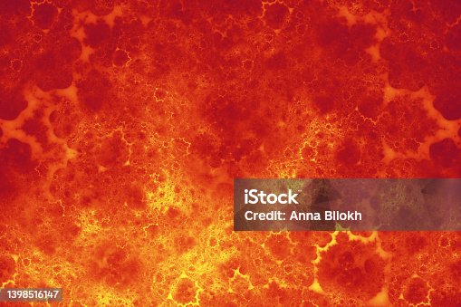 istock Fire Flame Lava Pattern Abstract Exploding Volcano Eruption Crater Asteroid Meteor Background Red Orange Yellow Gradient Smoke Cloud Defocused Texture Fractal Art 1398516147