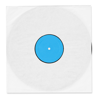 Vinyl LP record player isolated, cutout on white background, top view. 3d illustration