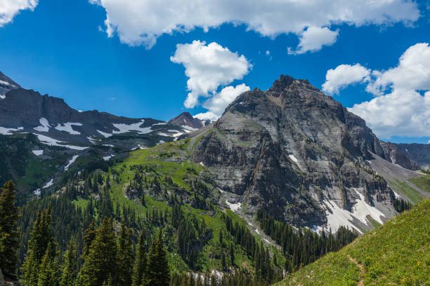 istock Tall mountain with green hills 1398534722