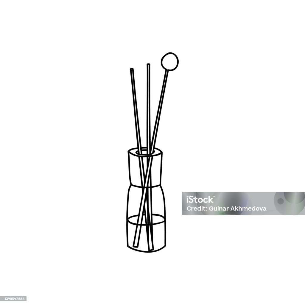 How To Draw Reed Diffuser Aroma Reed Diffuser Doodle Illustration In Vector Hand Drawn Aroma Reed ...