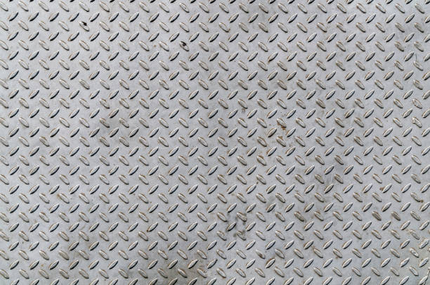 closeup of checkered plate surface - close up shiny merchandise rough imagens e fotografias de stock