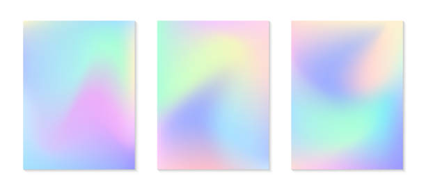 ilustrații de stoc cu set vectorial de fundaluri gradient fileu în culori pastelate moi. spațiu de copiere pentru text - aurora polaris