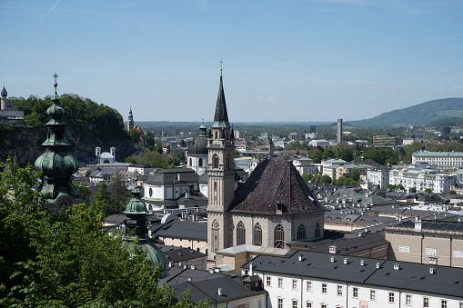 Steeples and domes of Salzburg. Austria