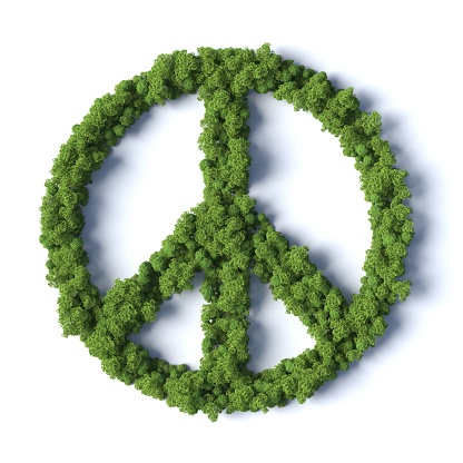 3d Forest Peace Symbol isolated on white