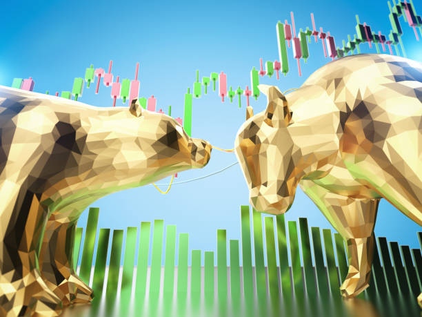 istock Bull and bear economy concept with bull and bear confront 1398555177