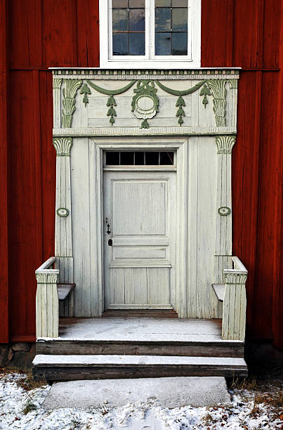 Swedish Country House Door stock photo