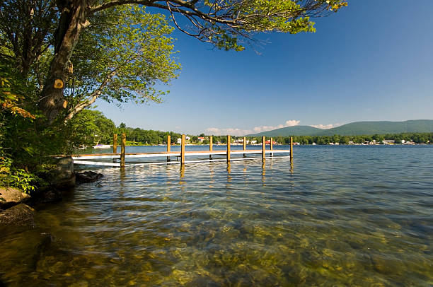 lago paisagem de verão - wood tranquil scene serene people lake imagens e fotografias de stock