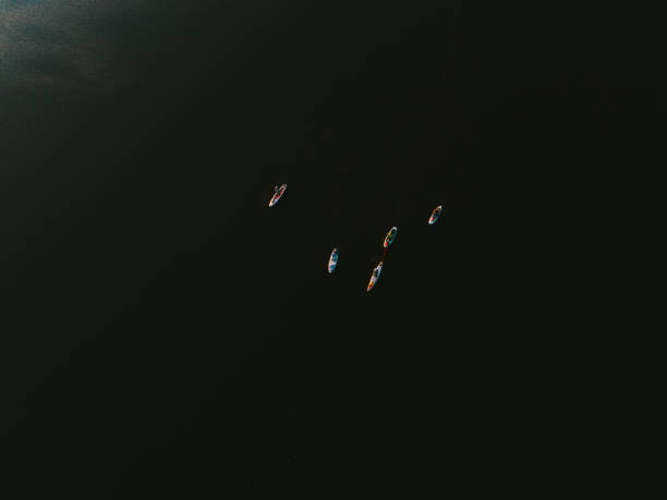 istock Aerial view of sup surfing athletes 1398563614
