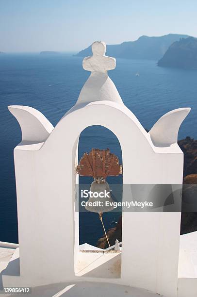 Bell Tower Santorini Greece Stock Photo - Download Image Now - Bell, Blue, Bright