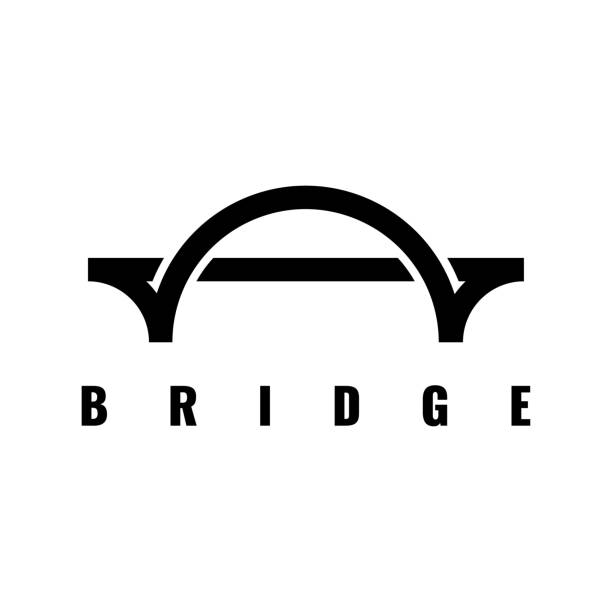 einfaches bridge-symbol - brücken im hintergrund stock-grafiken, -clipart, -cartoons und -symbole