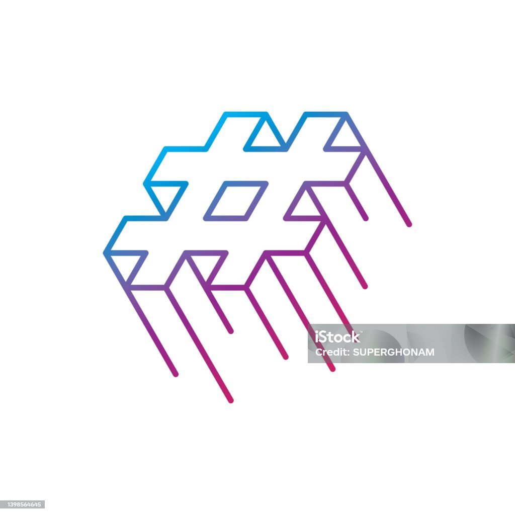 Hashtag Gradient Modern Gradient Hastag Symbol Stock Illustration - Download Image Now ...