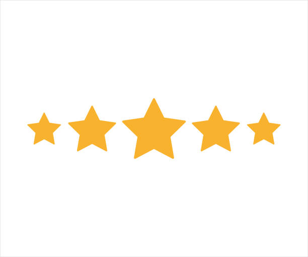 Five yellow stars customer product rating. Icon for web applications and websites Five yellow stars customer product rating icon, vector illustration Eps 10 luxury hotel stock illustrations