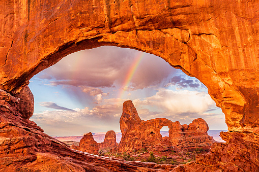 Rainbow, Turret Arch and North Window, Arches National Park