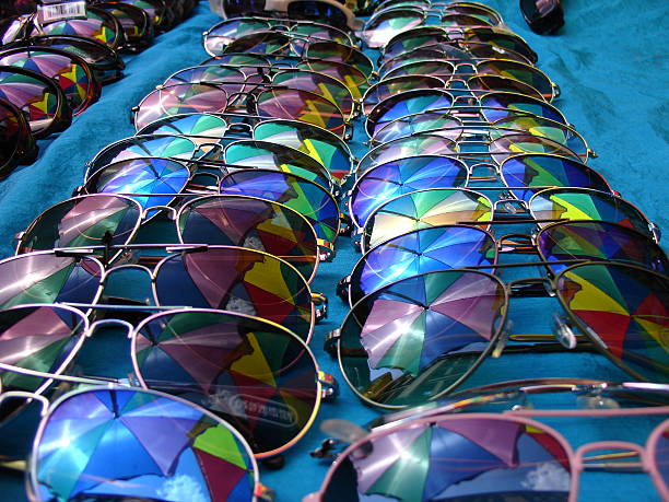 reflecting sunglasses stock photo