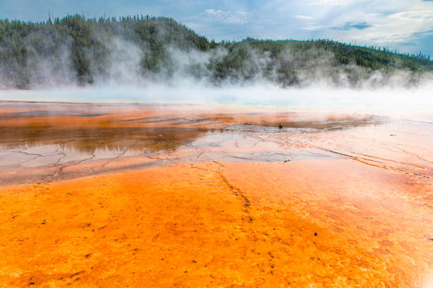 Beautiful abstract backgrounds from nature, sand and water, Yellowstone, Wyoming, USA,Nikon D3x