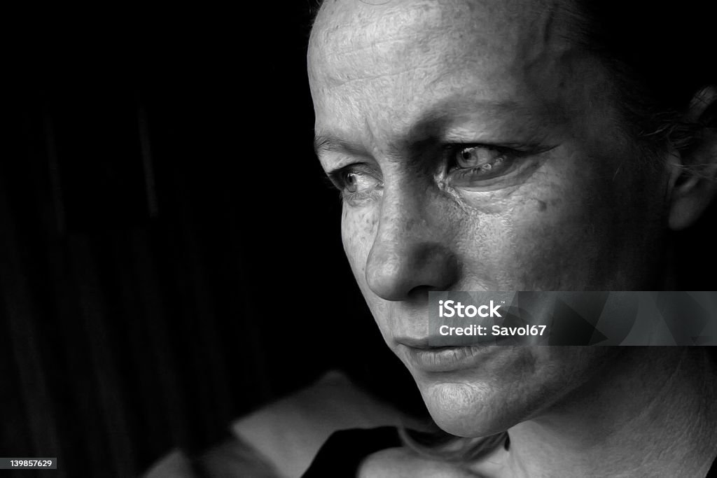 Crying Woman - depression image of an unhappy woman, conceptual domestic violence and anguish Domestic Violence Stock Photo
