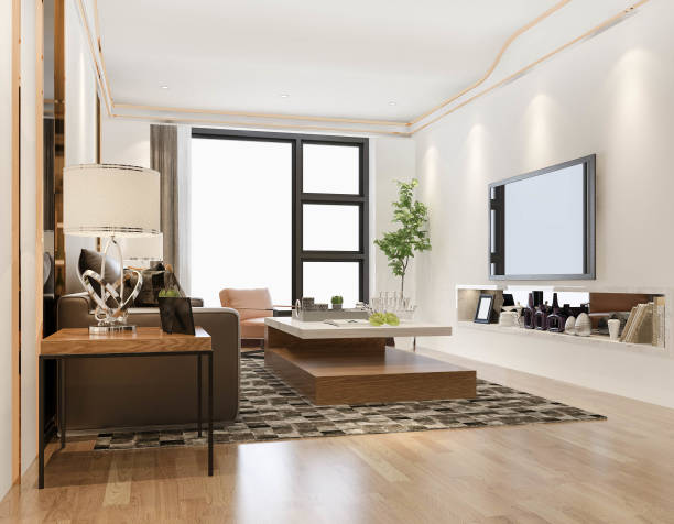 istock 3d rendering loft scandinavian living room with working table and bookshelf 1398581317