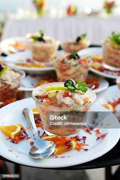 Ceviche Platter Stock Photo - Download Image Now - Seviche, Shrimp - Seafood, Appetizer