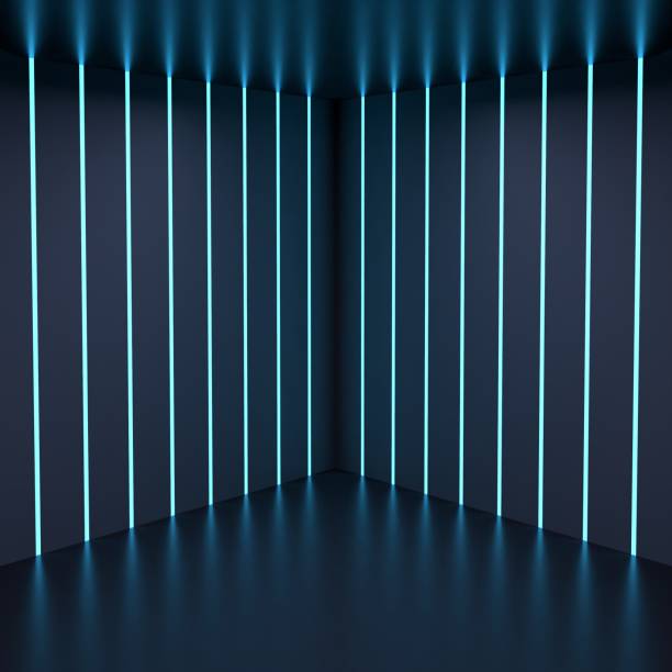 istock Neon lines on a black background. 3D rendering illustration. 1398582839