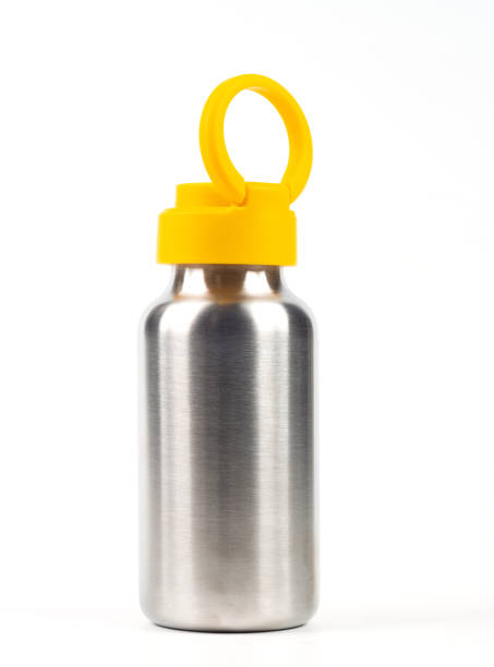 istock Stainless Steel Water Bottle with Lid on White Background 1398583053