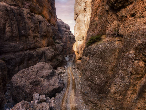People walking in the canyon of Sesriem, Namib Naukluft national park, Namibia scenic landscape, Africa