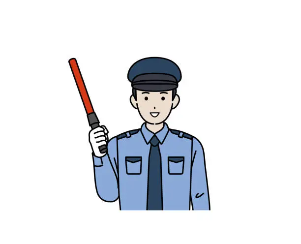 Vector illustration of Clip art of Security guards