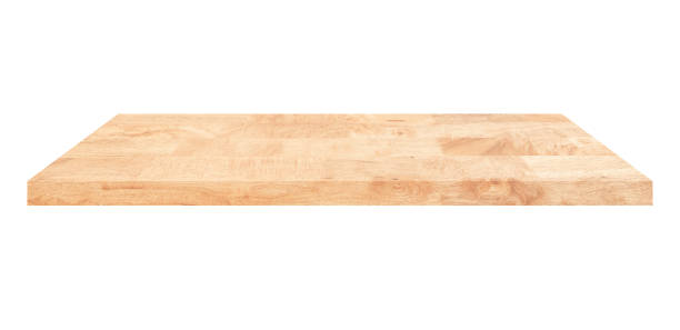 istock Wooden shelf on isolated white background 1398591878